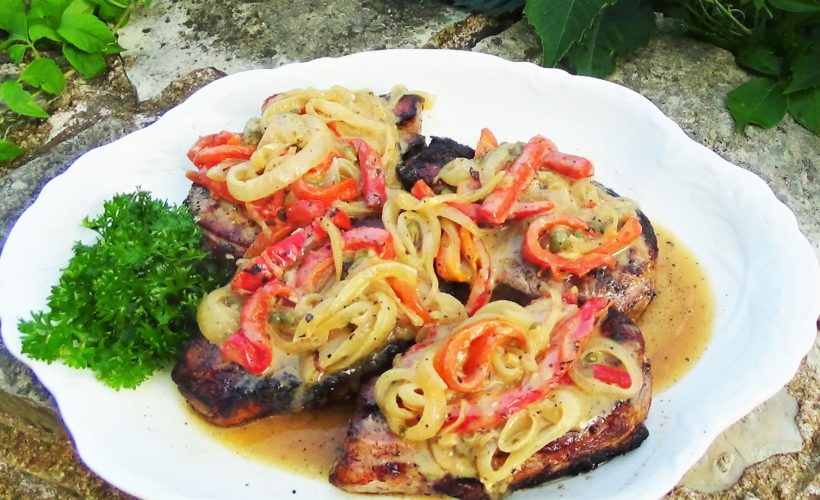 Smothered Grilled Pork Chops