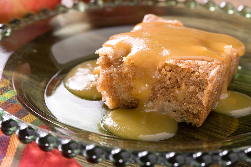 Apple Cake with Salted Caramel Sauce