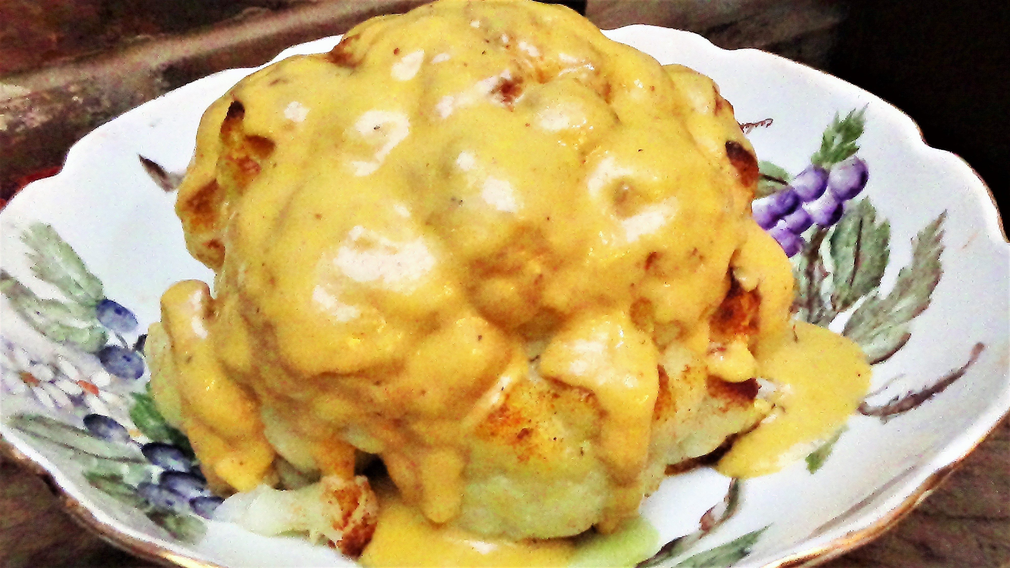 Roasted Cauliflower with Cheddar Beer Sauce