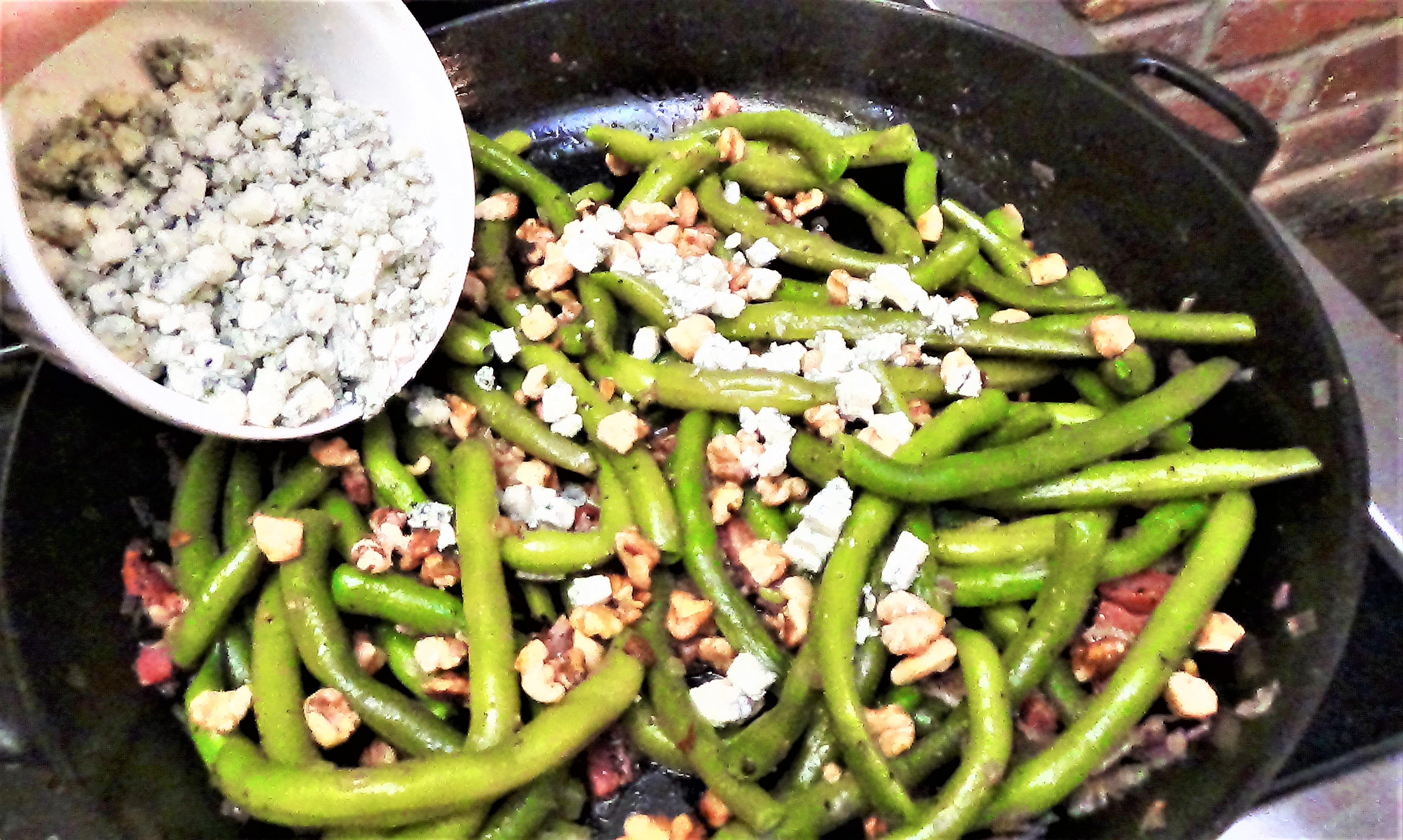 Green Beans, Pancetta, Gorgonzola and Walnuts