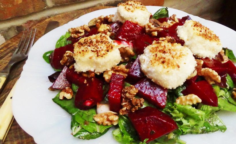 Roasted Beet Salad with Warm Goat Cheese