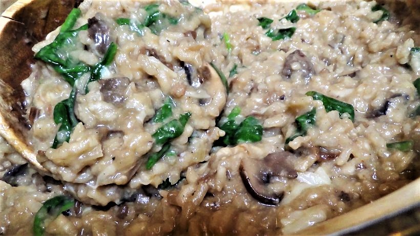 Mushroom and Spinach Risotto