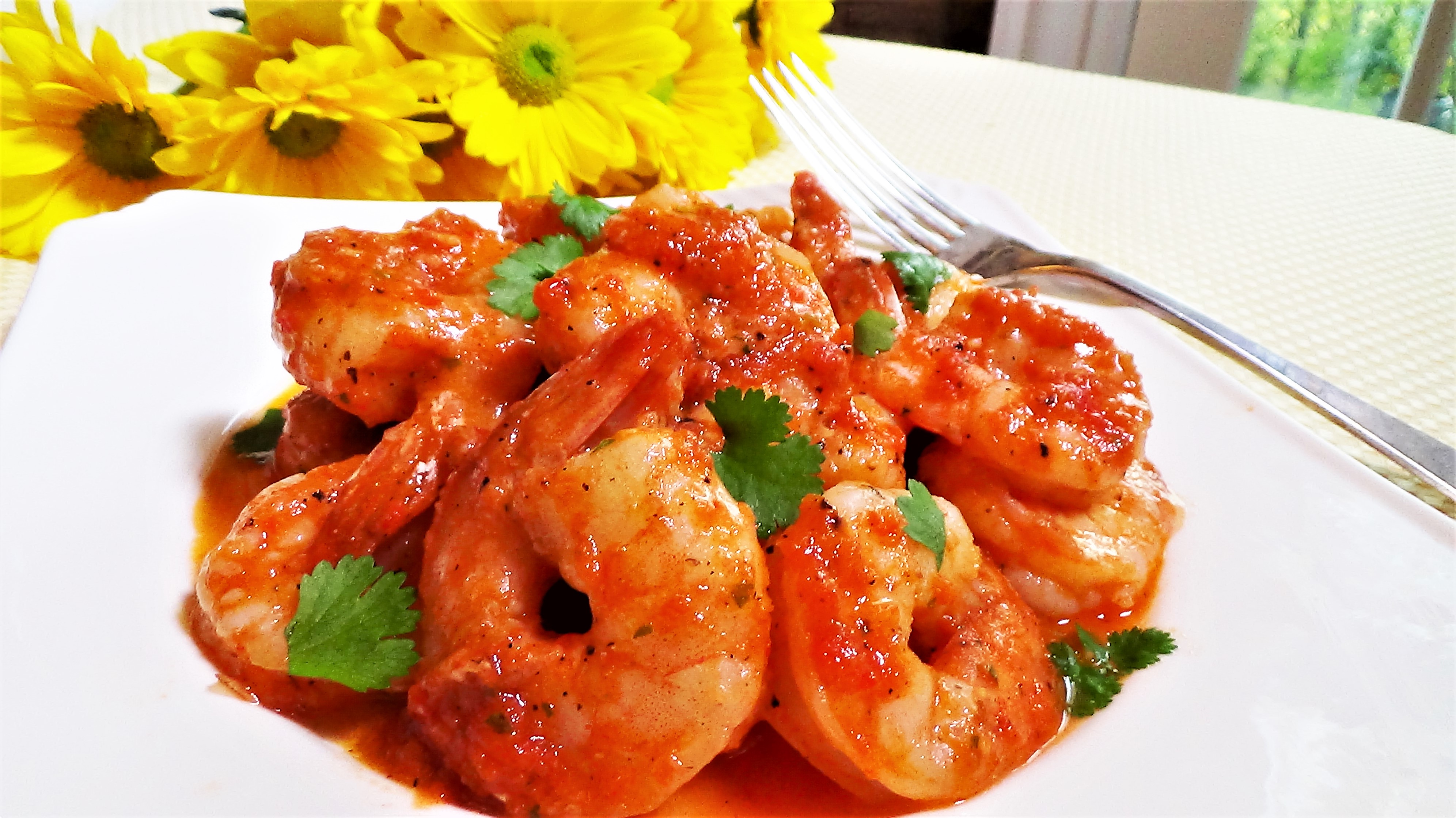 Shrimp with Fire Roasted Tomato & Pepper Sauce