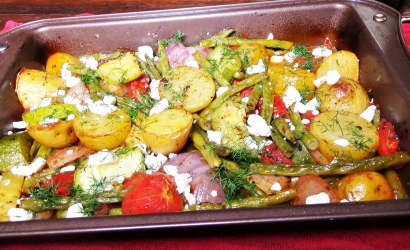 Roasted Greek Vegetables with Dill and Feta