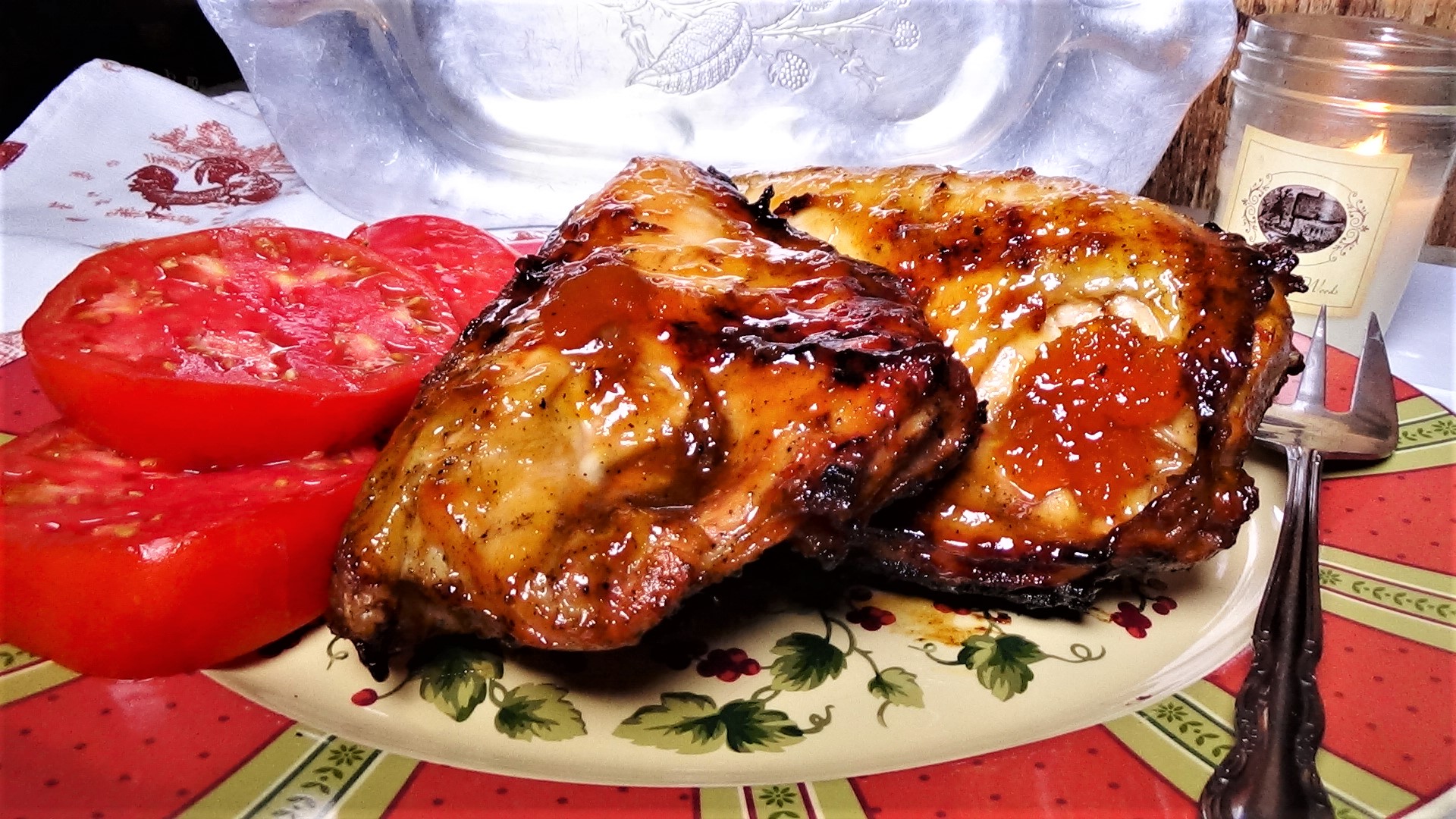 Grilled Apricot Glazed Chicken Breasts