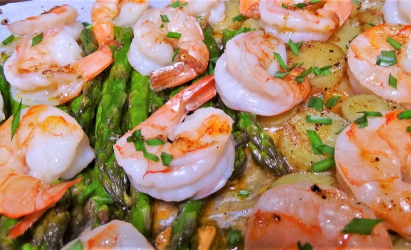 Sheet Pan Shrimp, Asparagus and Fingerling Potatoes