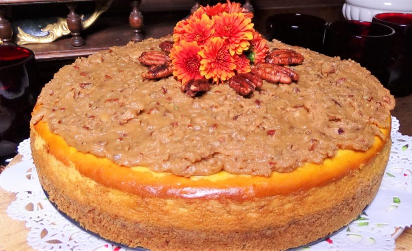 Pumpkin Cheesecake with Praline Topping