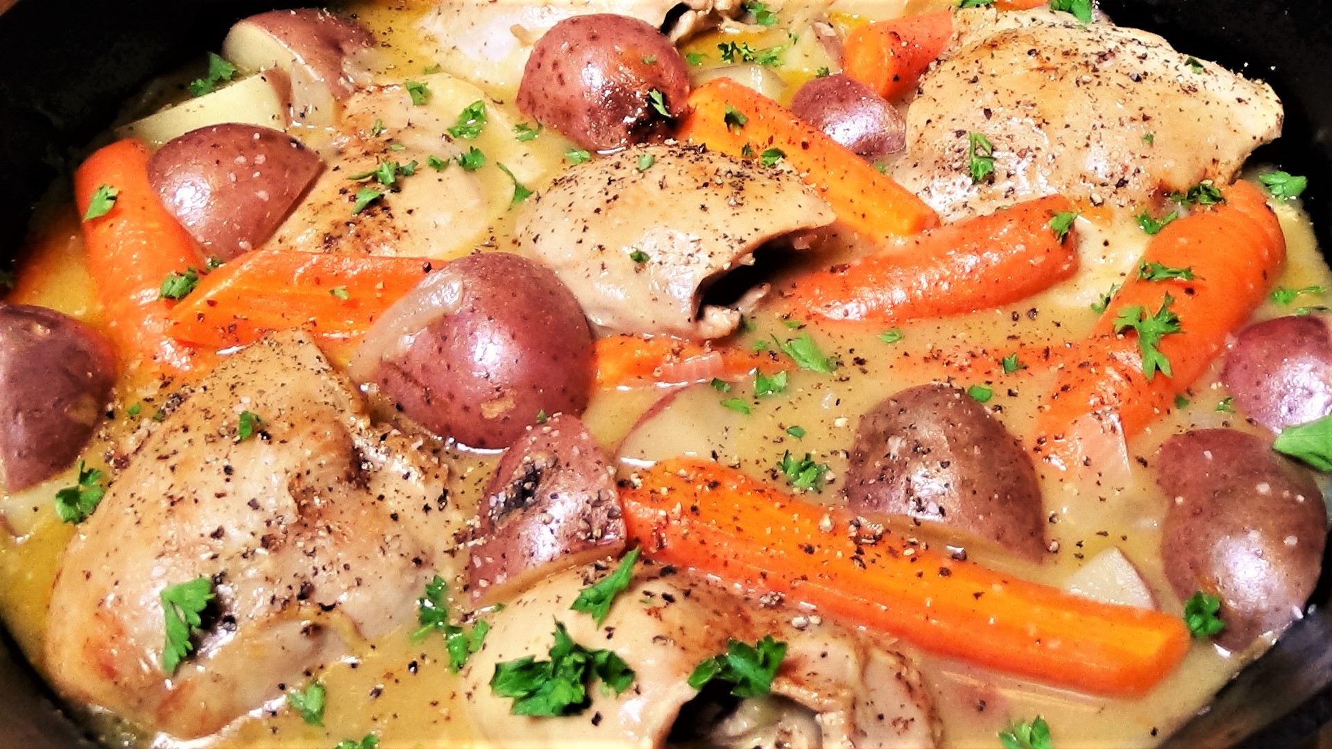 Braised Chicken Thighs with Carrots and Potatoes