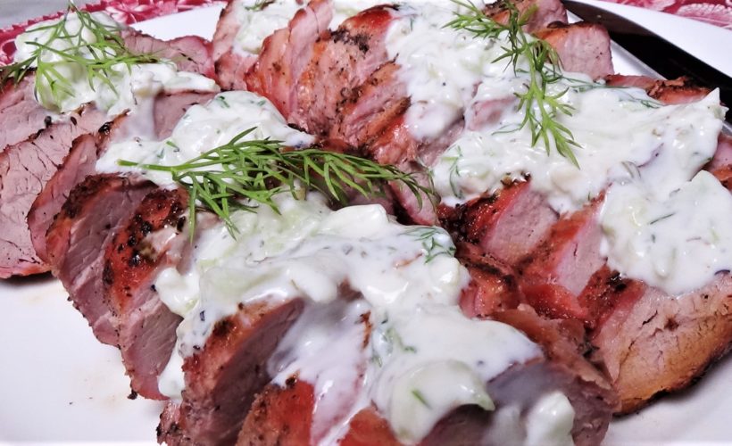 Grilled Pork Tenderloin with Tzatziki Sauce