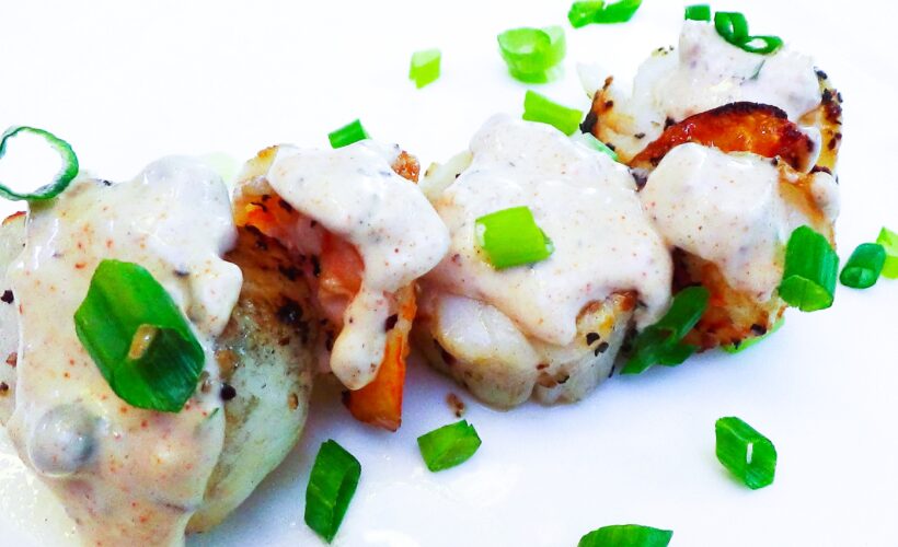 Grilled Scallops and Shrimp with Remoulade Sauce